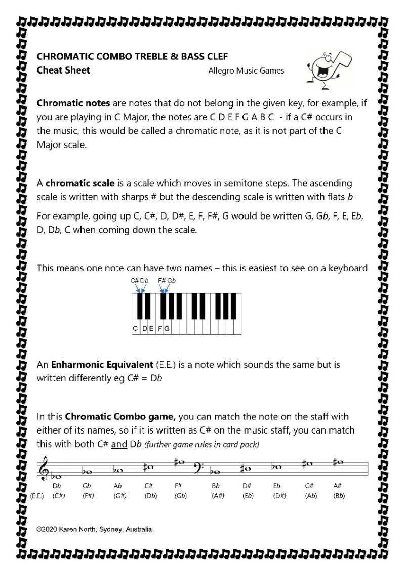 Chromatic Combo Treble & Bass Clef Card Game — view 3