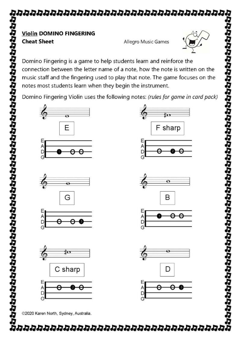 Domino Fingering Card Game for Violin — view 3