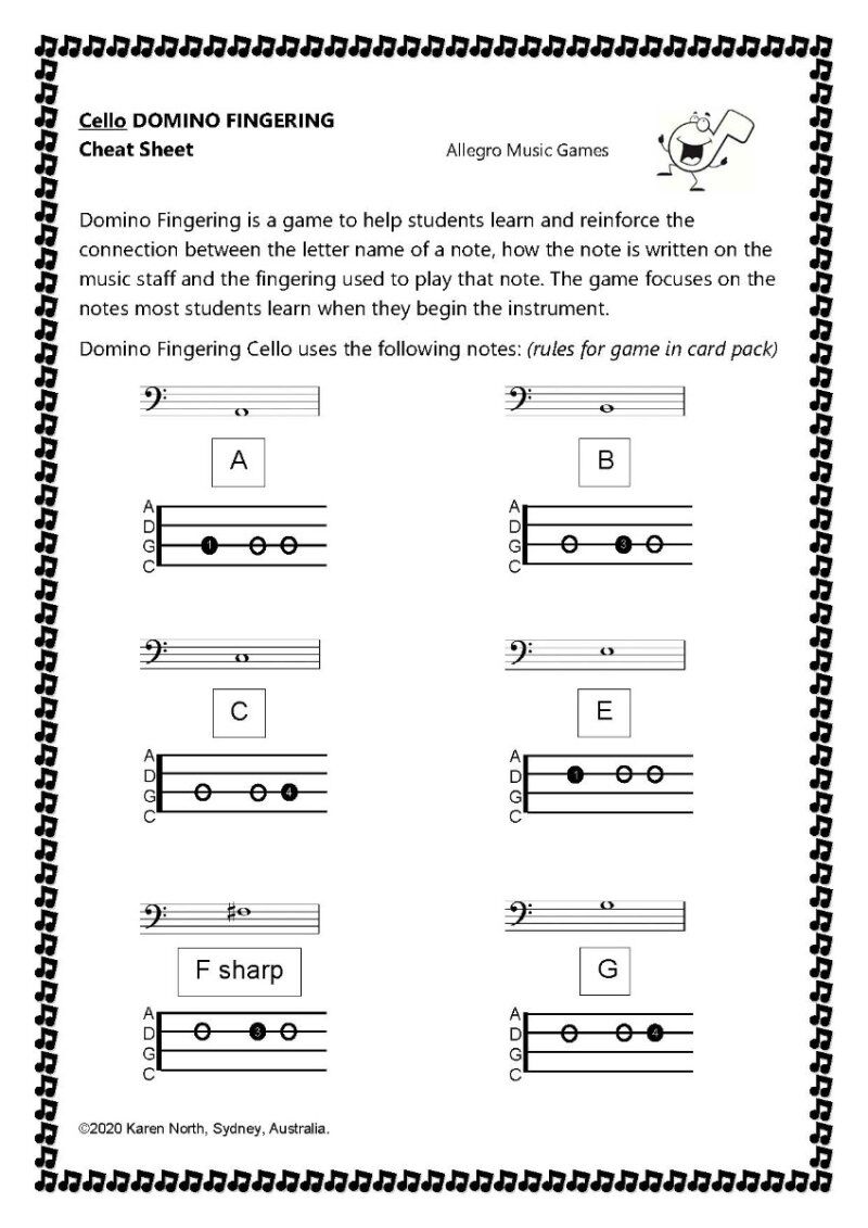 Domino Fingering Card Game - Cello for Beginners — view 3