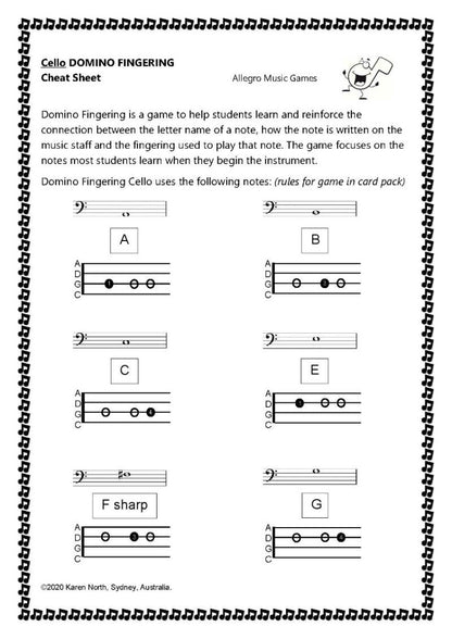 Domino Fingering Card Game - Cello for Beginners — view 3