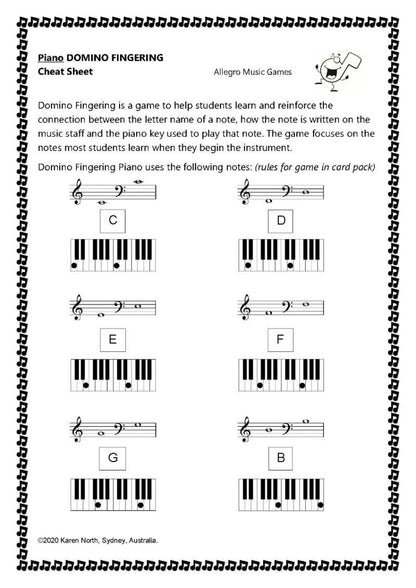 Domino Fingering Card Game for Piano — view 3