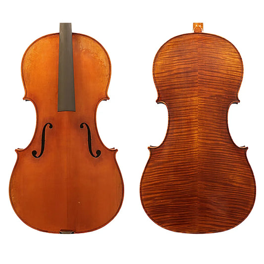 Peter Guan Master Cello No.7.0 Davidov - Fine Grained Solid Spruce, Highly Flamed Solid Maple, Oil Hand Varnished, China
