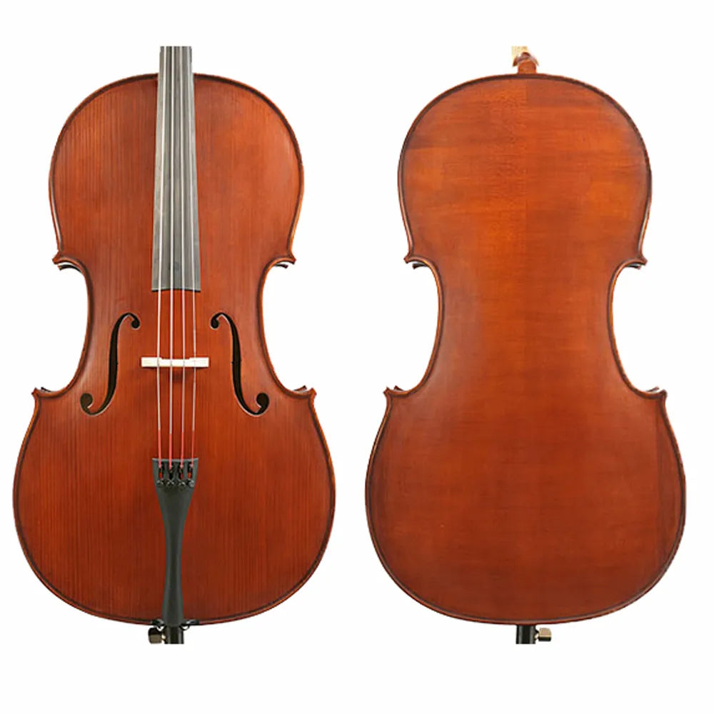Gliga III Cello Outfit - Oil Dark Antique 1/8 with Jargar Strings, FPS Bag & Bow, Solid Spruce Top, Ebony Fittings, Made in Romania