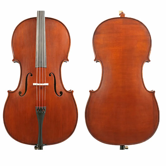 Gliga III Cello Outfit - Oil Dark Antique 1/8 with Jargar Strings, FPS Bag & Bow, Solid Spruce Top, Ebony Fittings, Made in Romania