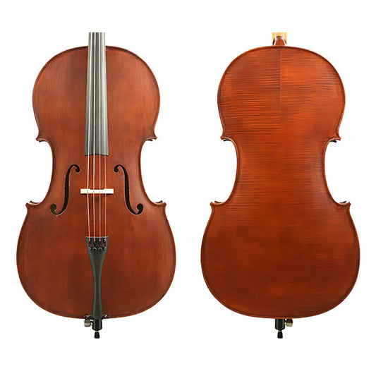 Gliga II Cello Outfit - Dark Antique 7/8 with Opal Titan Strings, FPS Padded Bag, Articul II Bow, Solid Spruce Top, Flamed Maple Body