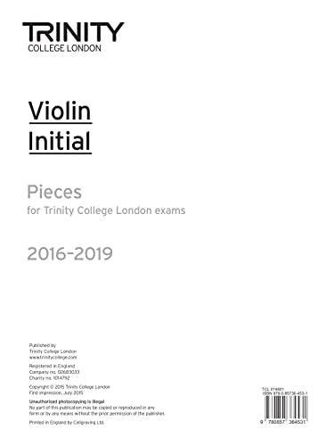 Trinity Violin Exam Pieces 2016–2019 Initial — Violin Part (Trinity College London)