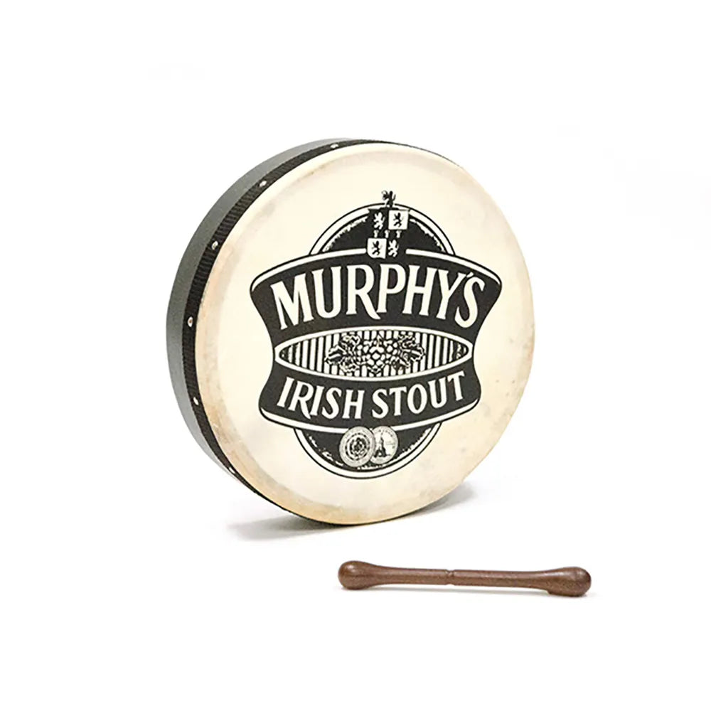 14" Non Tunable Bodhran with Natural Leather Skin - Murphys Emblem