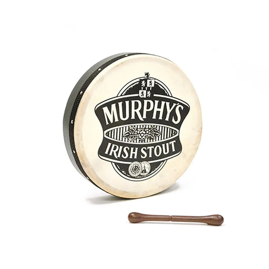 14" Non Tunable Bodhran with Natural Leather Skin - Murphys Emblem
