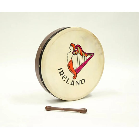 16" Tunable Bodhran Drum with Rosewood Frame and Leather Skin, Made in Pakistan