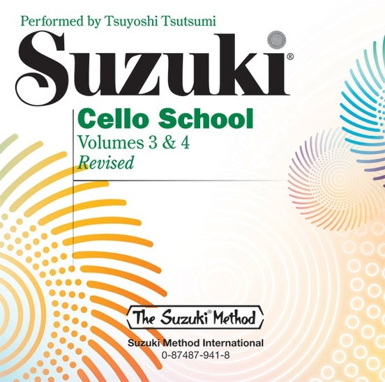 Suzuki Cello School Volume 3 & 4 CD Recording by Tsuyoshi Tsutsumi - International Edition Summy Birchard 0941