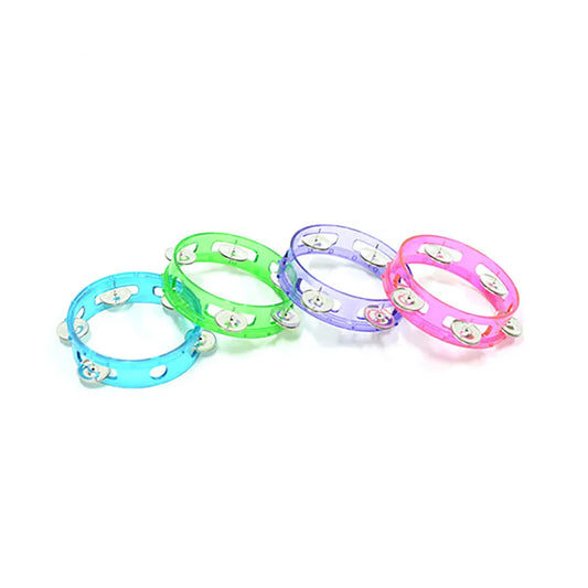 Headless Transparent 6" Tambourine with Durable Plastic Shell and Plated Jingles