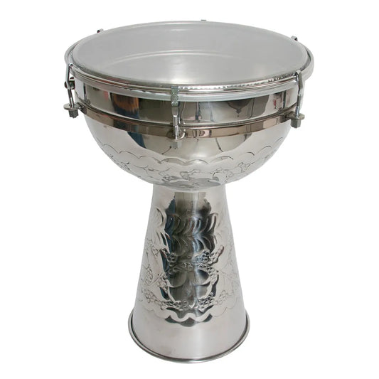 Doumbeck Indian Drum 20cm Nickel Tuneable with Synthetic Skin