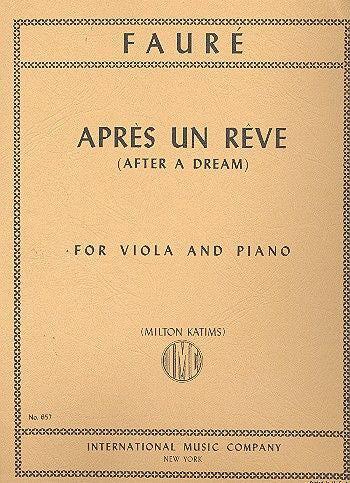 Apres Un Reve for Viola and Piano - Faure Gabriel Katims Milton IMC657