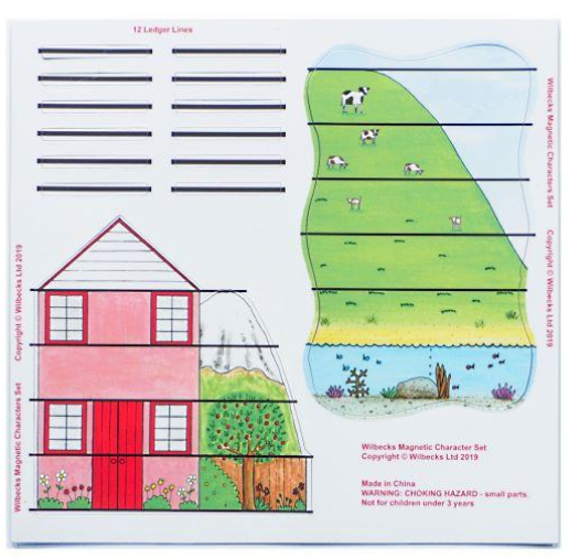 Wilbecks Farmhouse Easy Notes Magnets Set with 12 Ledger Line Magnets for Staff Boards