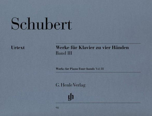 Schubert Works for Piano 4-Hands Volume 3 - Henle HN098