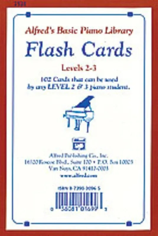 Alfred's Basic Piano Library Flash Cards Levels 2 & 3