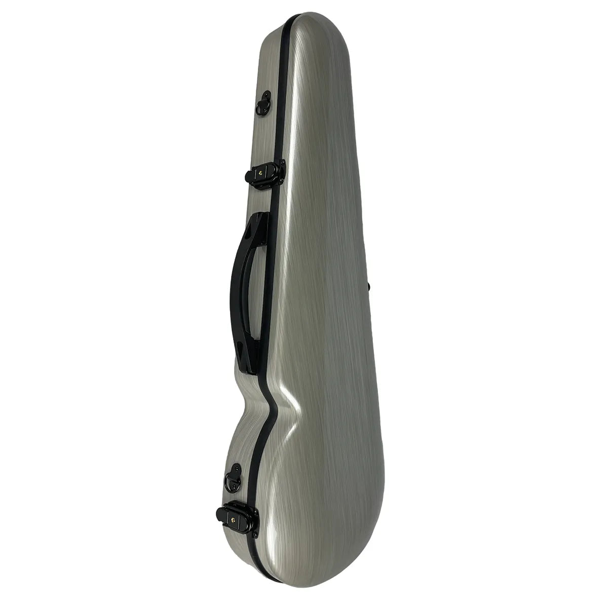 VIVO Shaped Case Brushed Silver for 4/4 Violin / 14" Viola with Padded Straps and Accessories Compartment