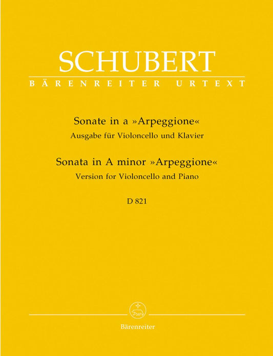 Sonata in A Minor D 821 for Cello and Piano - Urtext Edition by Klaus Storck
