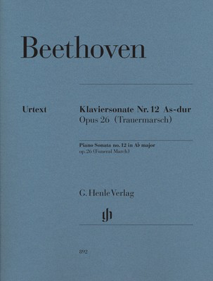 Beethoven Sonata Op. 26 in Ab Major for Piano Solo, Edited by Gertsch, Perahia, Henle HN892
