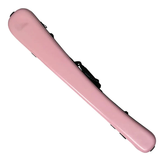 Vivo Bass Bow Case for German/French Bows - Holds 2 Bows - Polycarbonate with Rosin Bag - Baby Pink