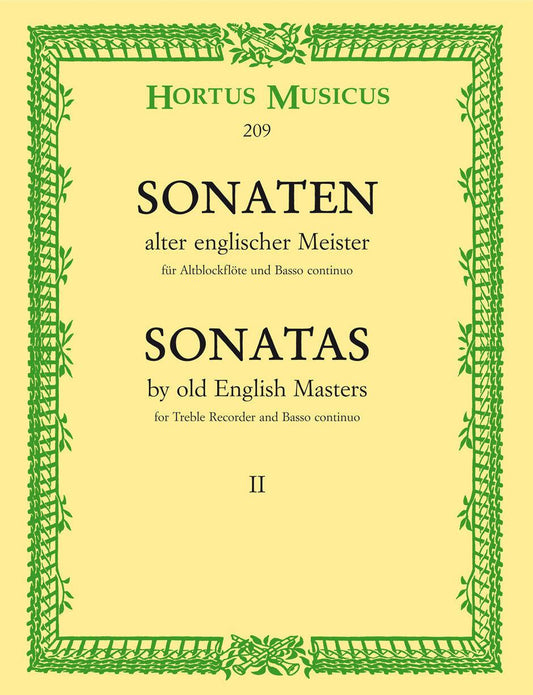Sonatas Old English Masters V 2 TR Recorder Sheet Music