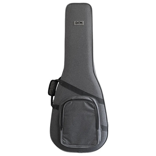 DCM Premium Lightweight Polyfoam Dreadnought Guitar Case Grey with Velvet Interior and Shoulder Straps