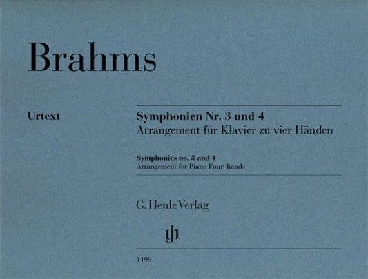 Brahms Symphonies No 3 & 4 for Piano Duet, Henle HN1199