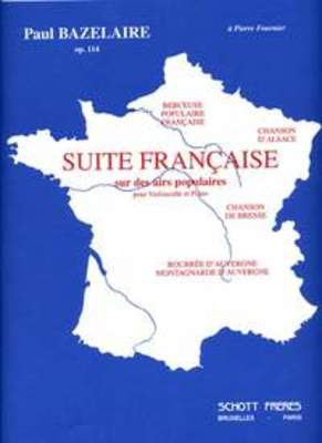 Bazelaire - Suite Francaise Op114 (Sur des Airs Populaires) - Cello Sheet Music with Piano Accompaniment