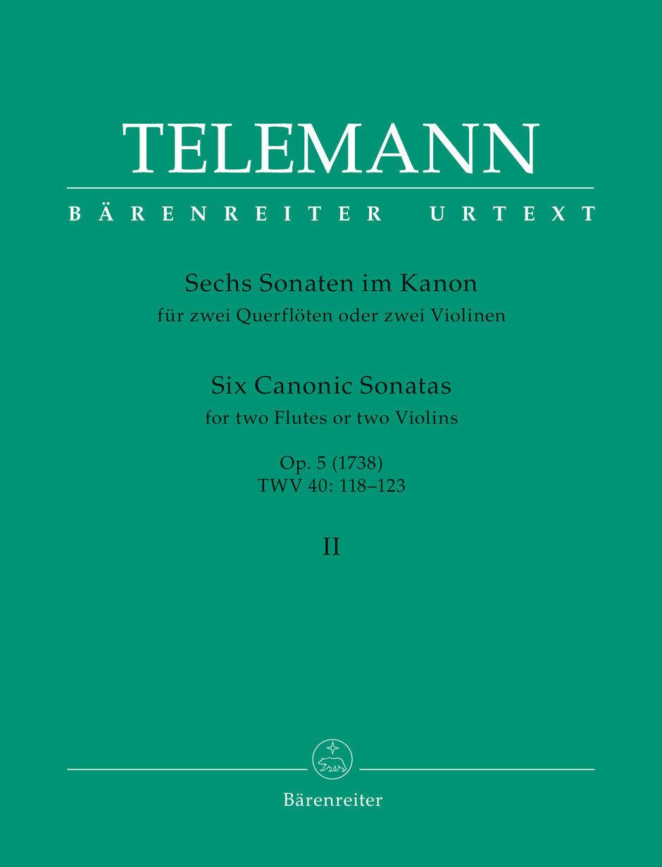 Six Canonic Sonatas for Two Flutes, Op. 5, Volume 2