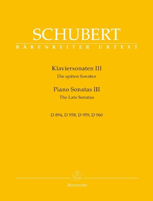 Schubert Piano Sonatas III D894 958 959 960 - Barenreiter BA9644
