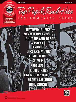 Top Pop & Rock Hits Instrumental Solos for French Horn Book/CD