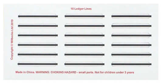 Wilbecks 18-Piece Ledger Line Magnets for Music Notation
