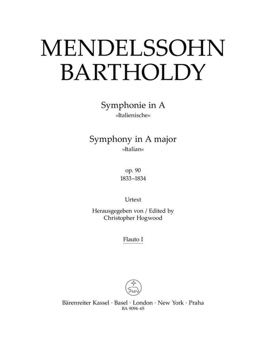 Symphony in A Major Op 90 Italian Wind Set Orchestra Mendelssohn Ed Hogwood