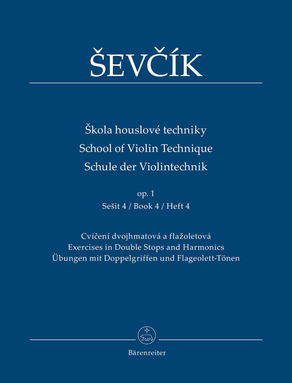 Sevcik School of Violin Technique Op 1 Book 4 - Exercises in Double Stops and Harmonics