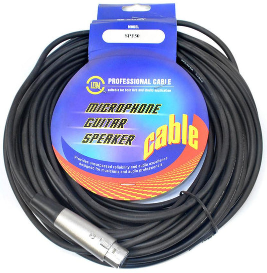 Leem 50ft Speaker Cable with 1/4" Straight TS to XLR Female Connector