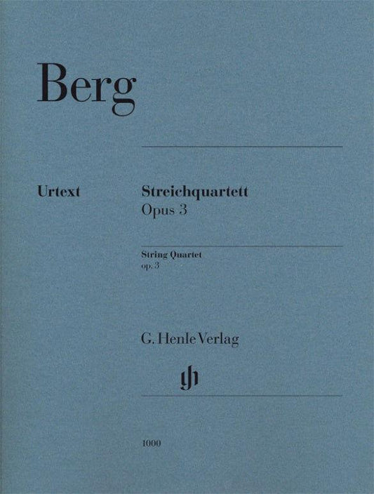 String Quartet Op 3 by Alban Berg - Chamber Sheet Music