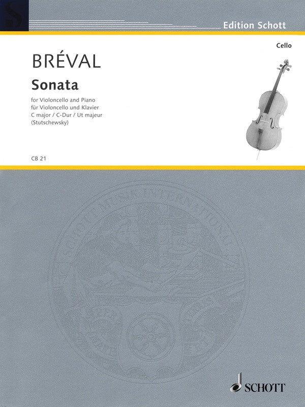 Breval - Sonata Cmaj Op40 - Cello/Piano Accompaniment Edited by Stutschewsky Schott CB21