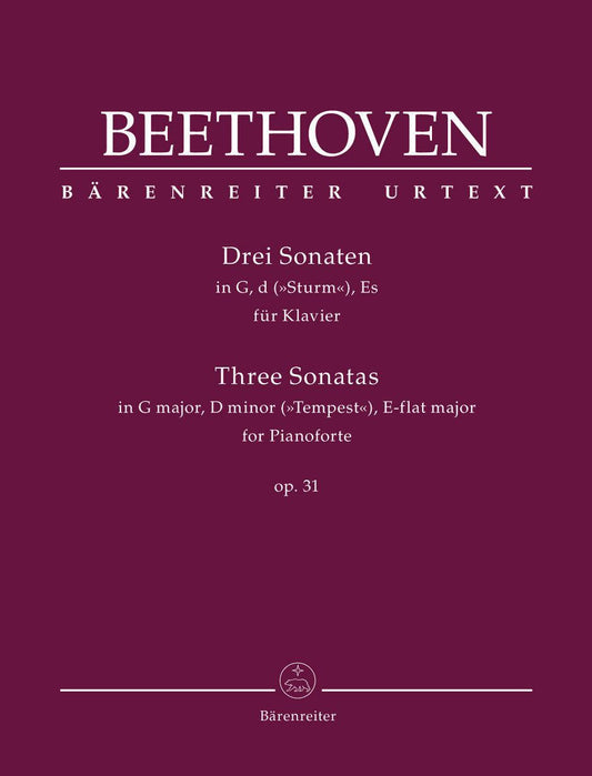 Beethoven Three Piano Sonatas Op 31 - Barenreiter BA11805