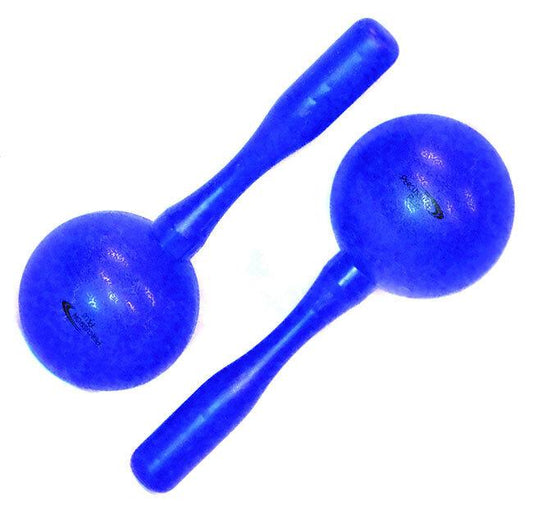 Percussion Plus Blue Round Head Plastic Maracas - 21cm Length, 8cm Head Diameter, Sold as Pair