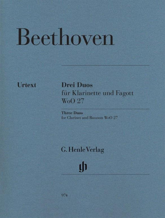 Beethoven Three Duos for Clarinet and Bassoon WoO 27 Henle HN974