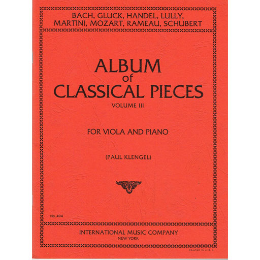 Album of 24 Classical Pieces Vol 3 for Viola and Piano