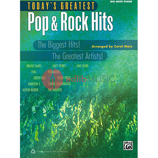 Today's Greatest Pop & Rock Hits Piano Sheet Music Collection