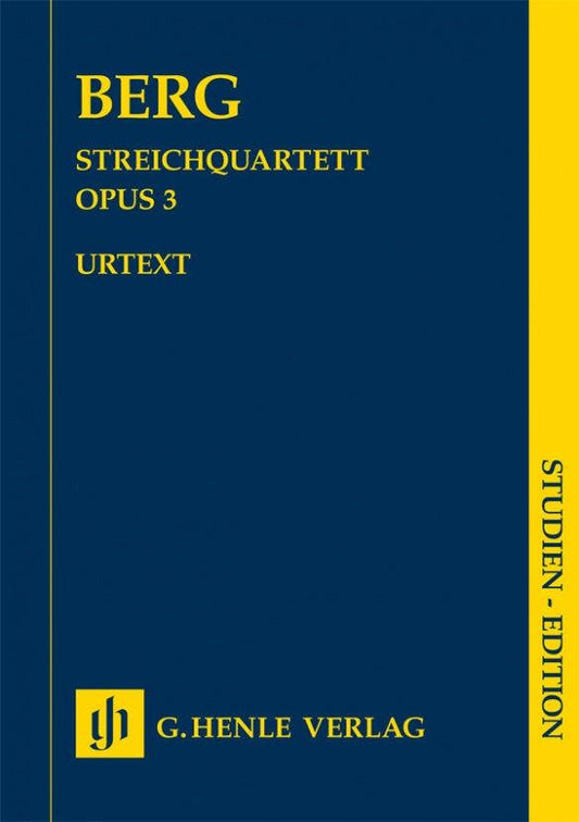 String Quartet Op 3 Study Score by Alban Berg