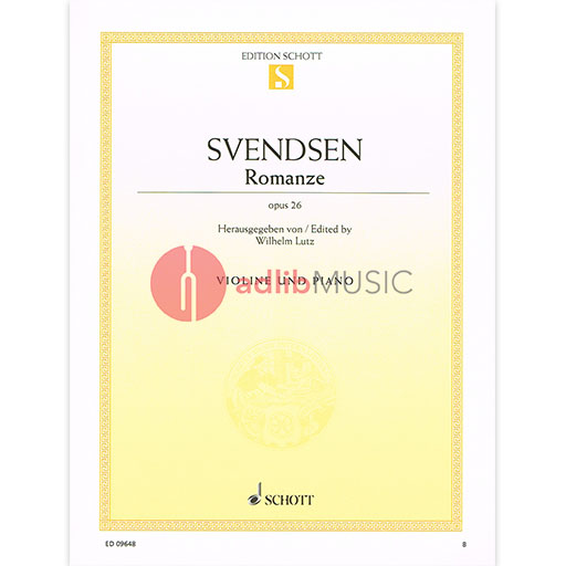 Svendson - Romance Op26 - Violin and Piano Reduction - Schott ED09648