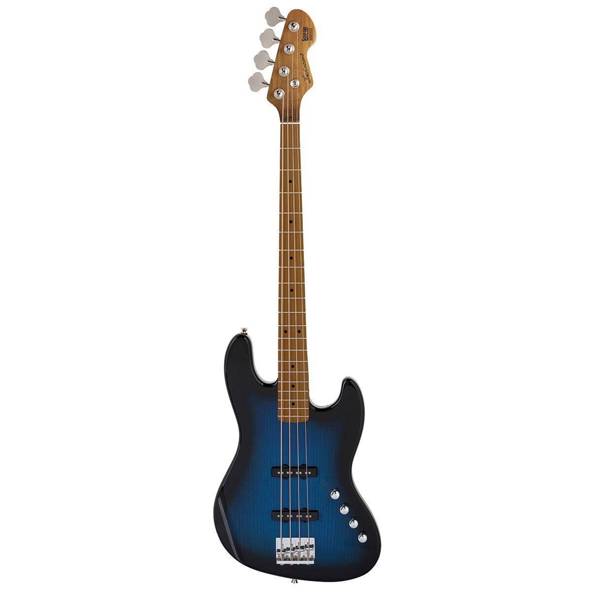 Sceptre DeSoto Custom Double Cutaway Ocean Blue JB Bass with Roasted Maple Board