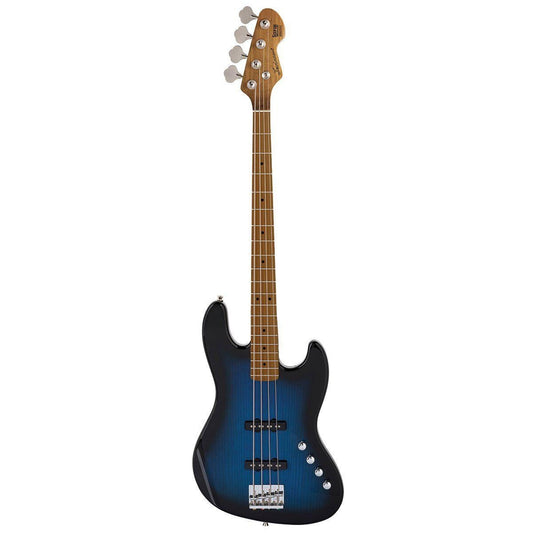 Sceptre DeSoto Custom Double Cutaway Ocean Blue JB Bass with Roasted Maple Board