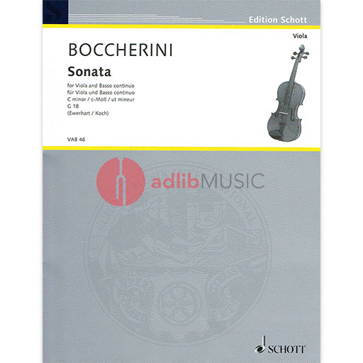 Boccherini Sonata in C minor for Viola and Piano Accompaniment Schott VAB46