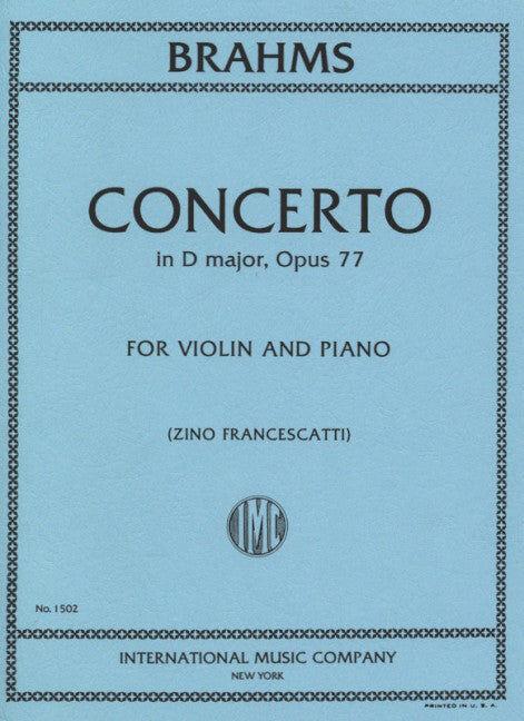 Brahms Violin Concerto in D Major Op 77 for Violin and Piano Sheet Music