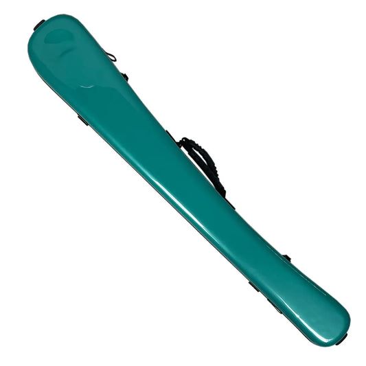 Vivo Teal Green Bass Bow Case for German/French Bows - Holds 2 Bows with Rosin Bag