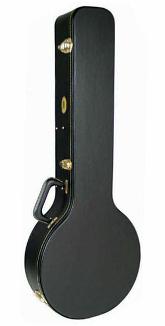 MBT Wooden Banjo Case - Black, Fits Standard Sized Banjos